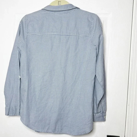 J. JILL Uncommon Threads XS Petite Mini Check Button Down‎ Shirt Pleated Career - Picture 6 of 6